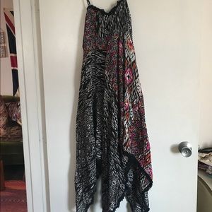 Printed high low maxi dress